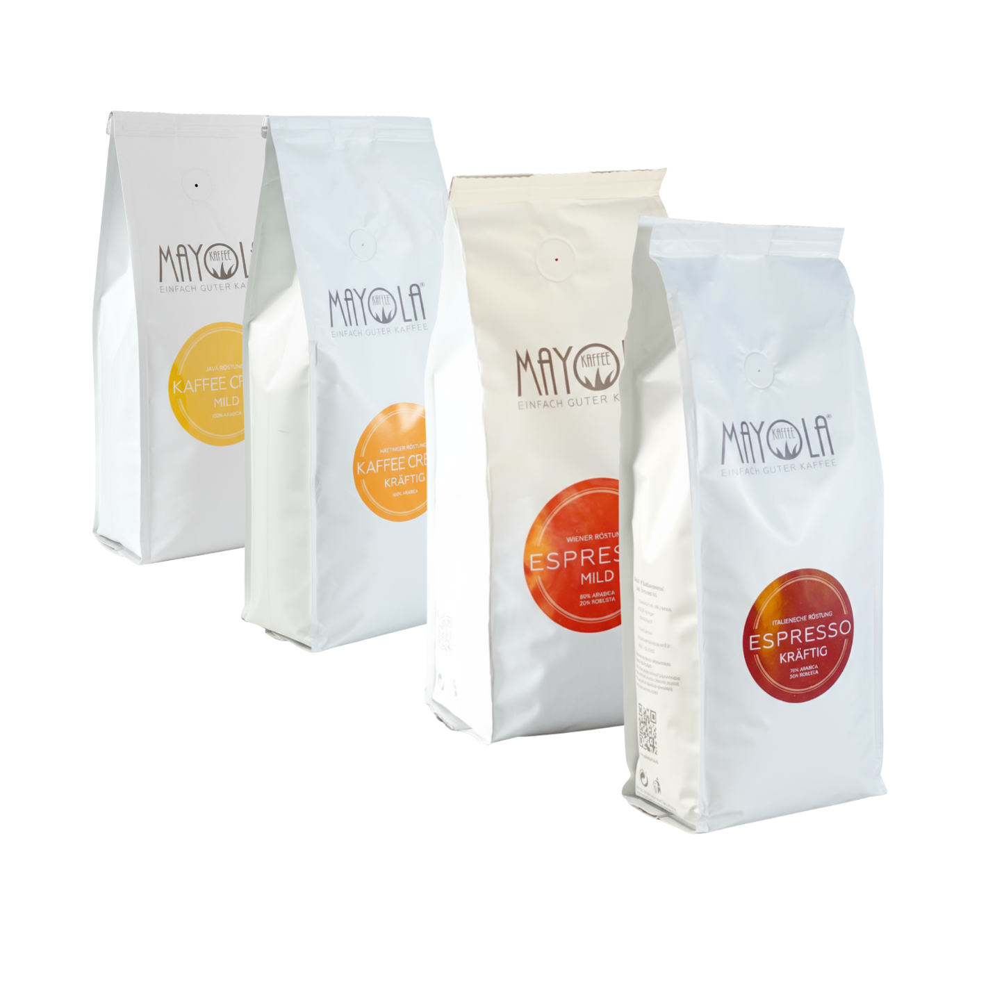 Premium-Bundle 4x500g (Probierset mit Espresso & Kaffee Crema in Kräftig & Mild)