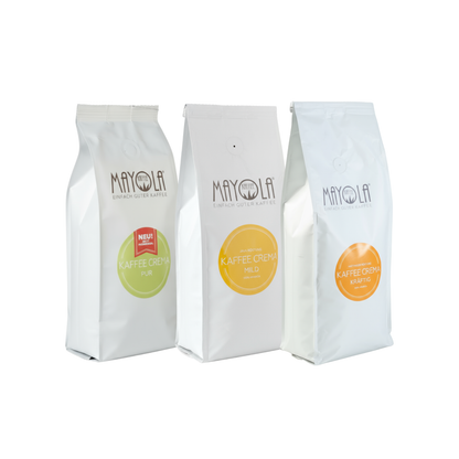 Kaffee Crema-Bundle 3x (indiv. Probierset in Kräftig, Mild & Pur)